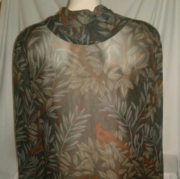 Anne Klein Sheer Long Sleeve Blouse Size 10 - Picture 3 of 8